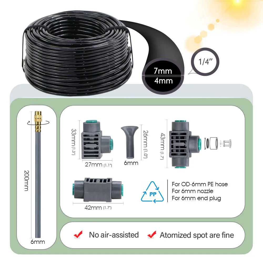 Lanriyuz Dual Zone Smart Garden Watering Timer With Mist Spray