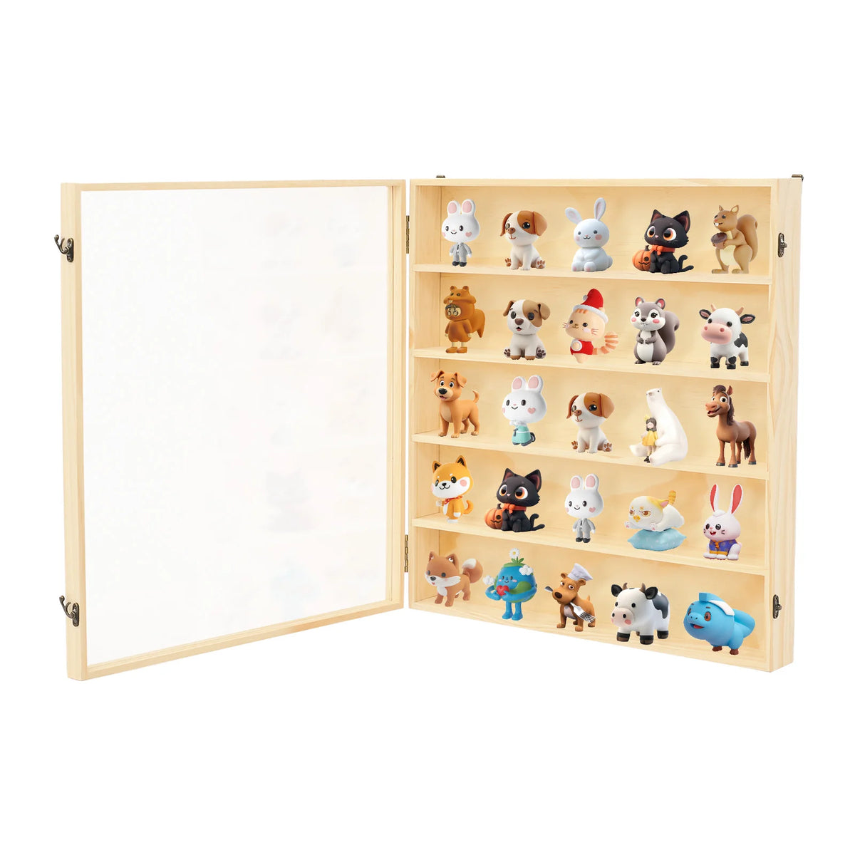 Bymaocar 5 Tier Wall Mounted Wooden Display Cabinet For Figurines