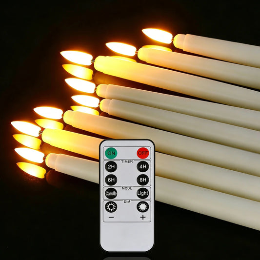 LED Flameless Taper Candles Flickering With Remote Battery Operated Decor