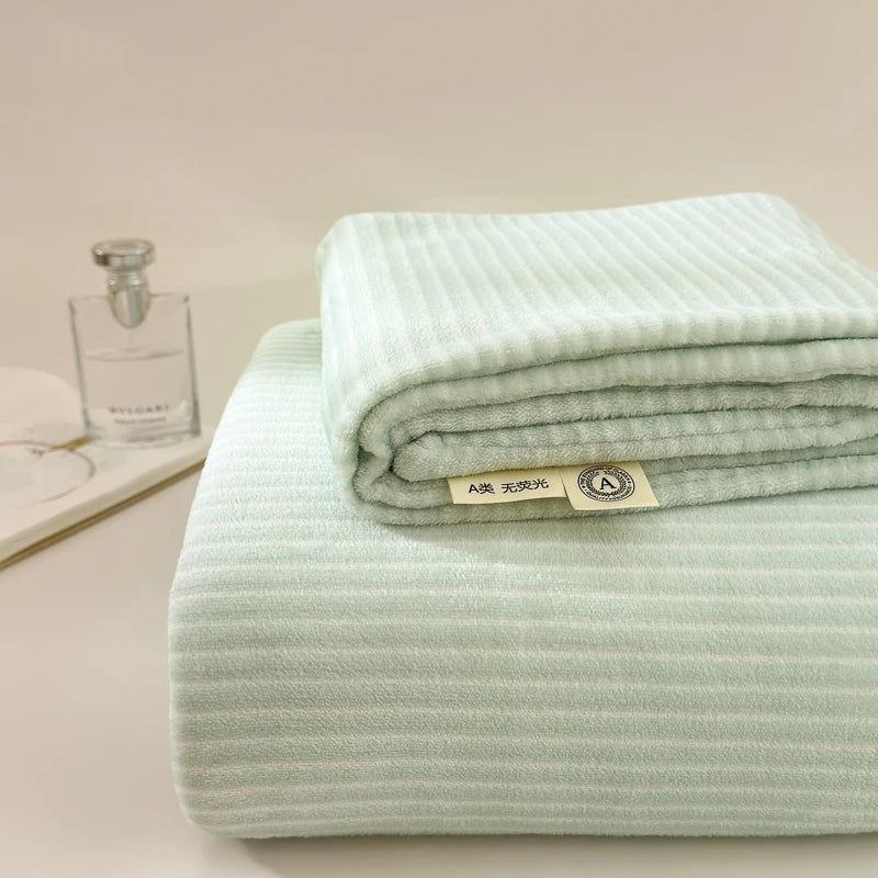 LUXO Thickened Milk Fleece Flat Bed Sheet Soft Cozy Plush