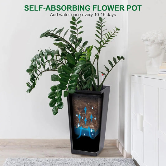 Twister.ck Two Self-Watering Planters With Monitor And Inner Bucket
