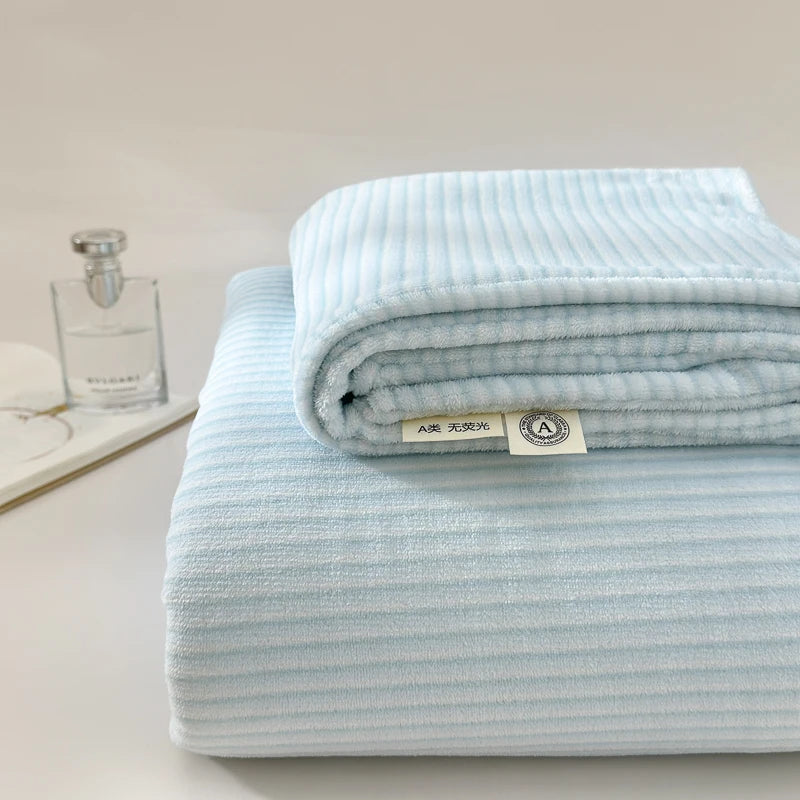 LUXO Thickened Milk Fleece Flat Bed Sheet Soft Cozy Plush