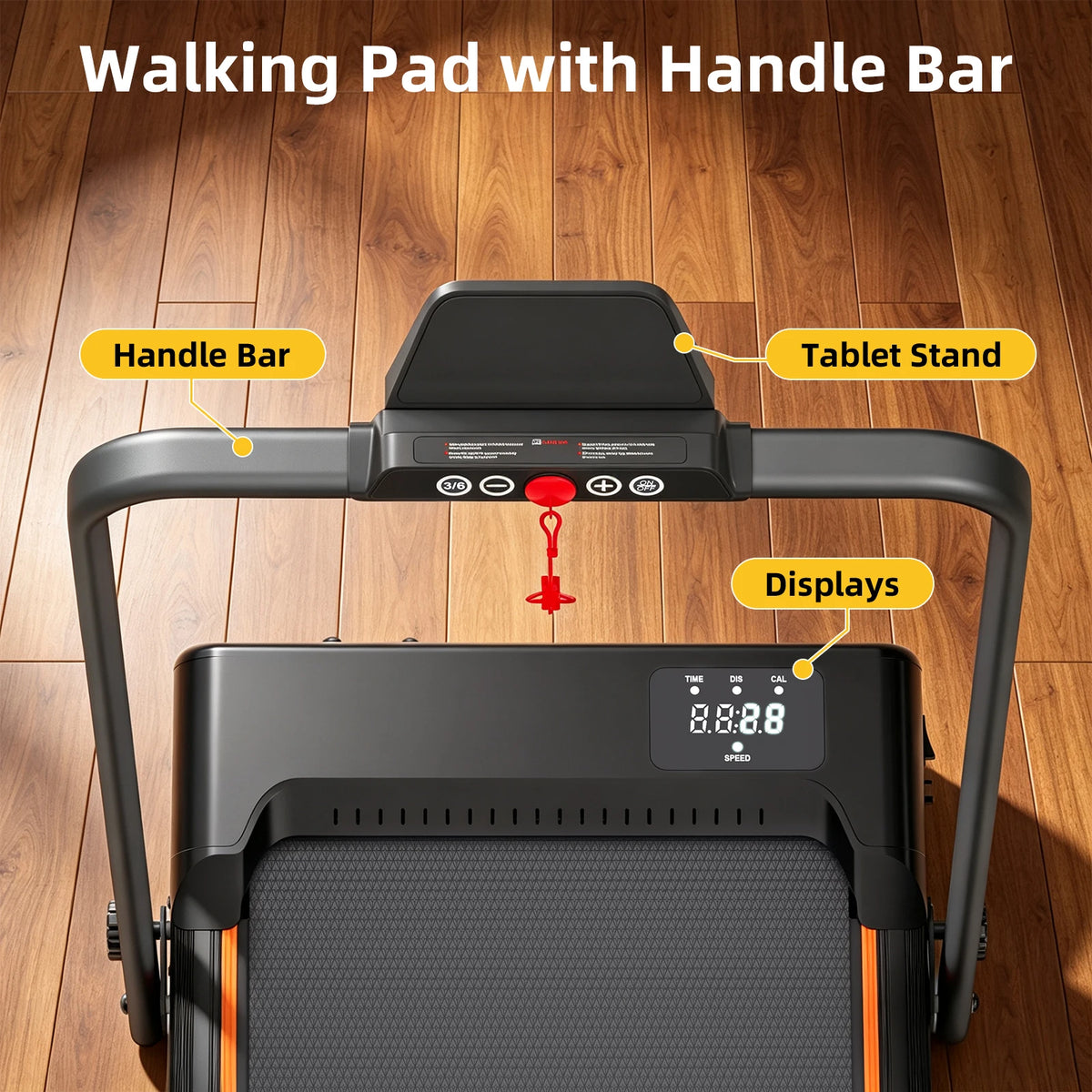 Home Folding Treadmill with Led Display and Handle Bar Fitness