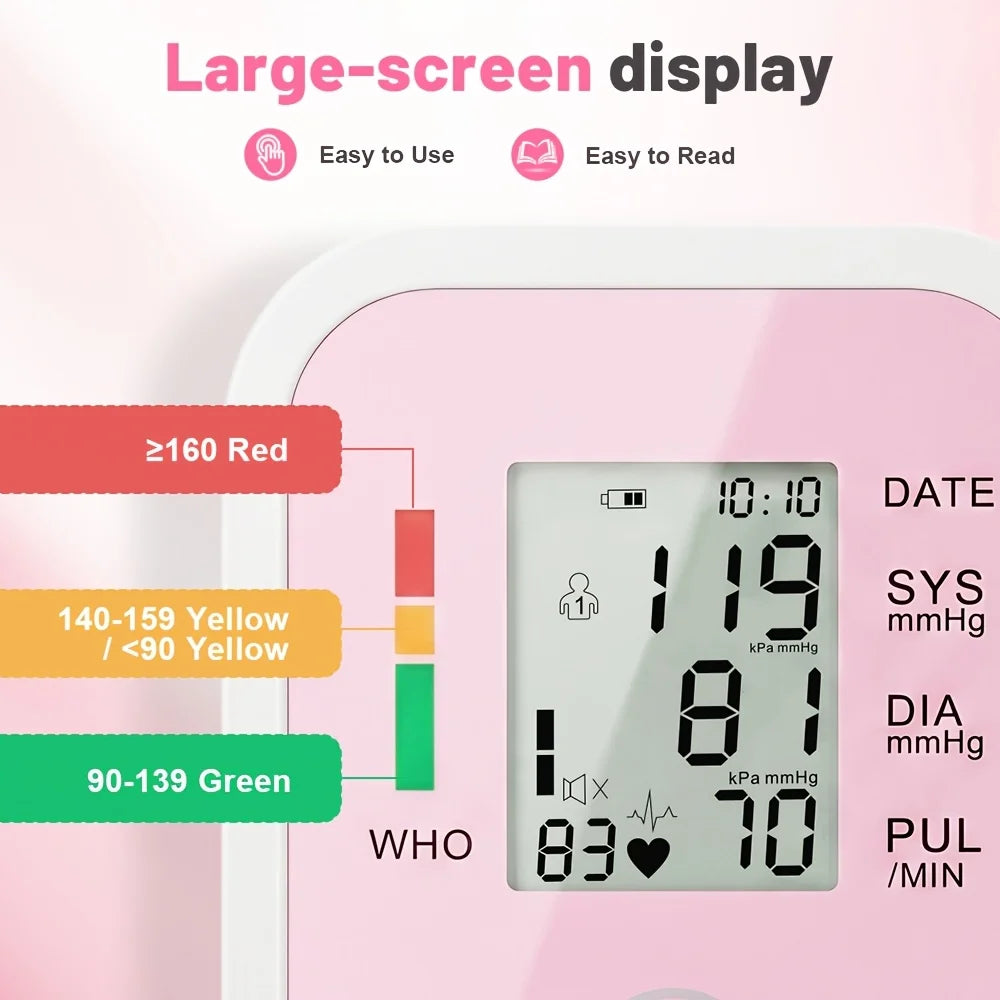 Automatic Upper Arm Blood Pressure Monitor With Voice And LCD