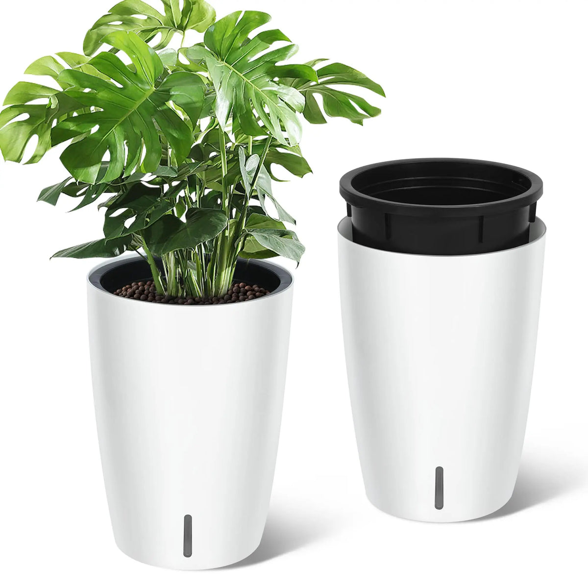 HiMISS Set Of Tall Self Watering Planters For Home Gardens
