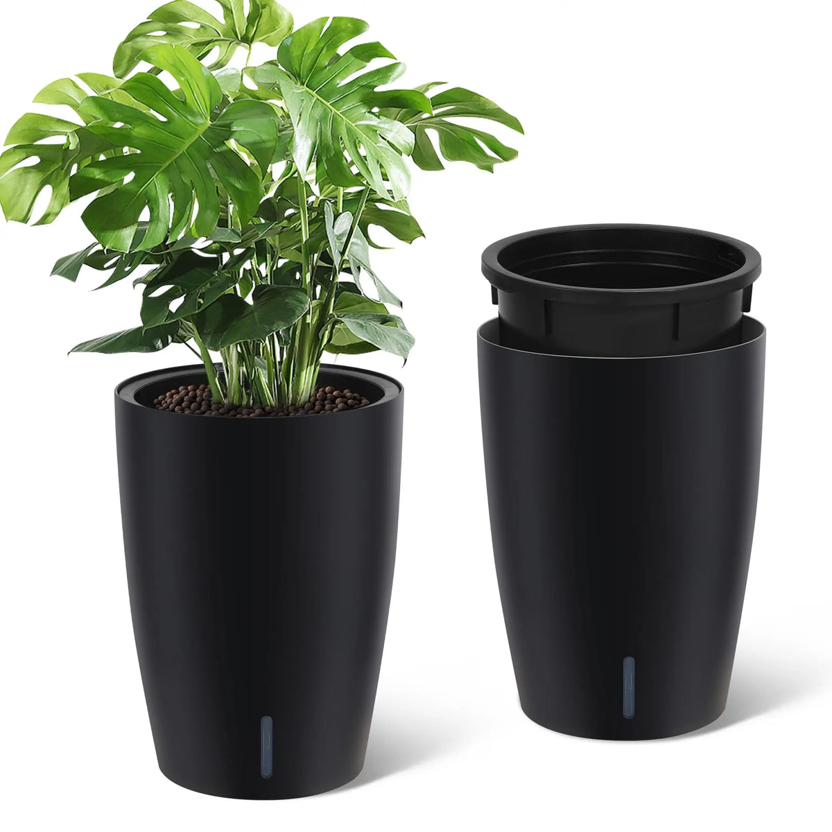 HiMISS Set Of Tall Self Watering Planters For Home Gardens