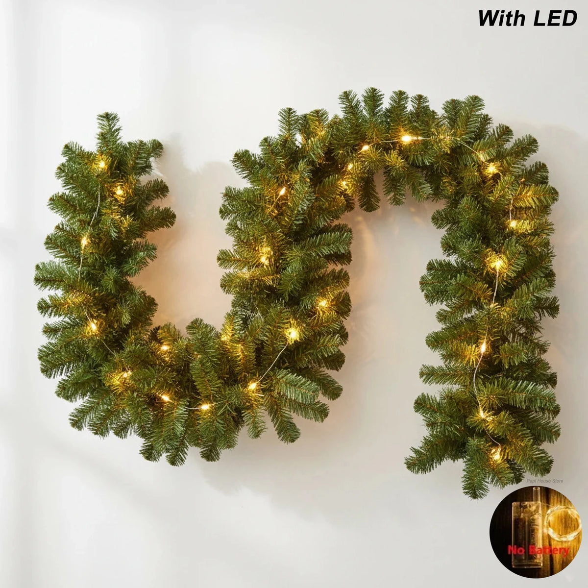 Artificial Pine Christmas Garland Door And Fireplace Decoration