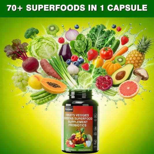 Natural Fruit And Vegetable Superfood Capsules With Digestive Support