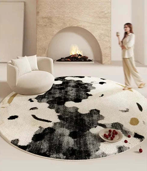 Washable Fluffy Area Rug With Geometric Design For Home