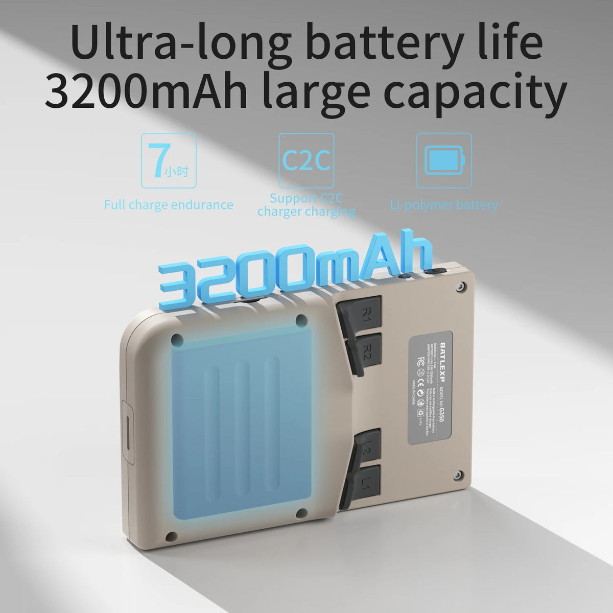 Batlexp G350 Portable Retro Handheld Game Console With Vibration