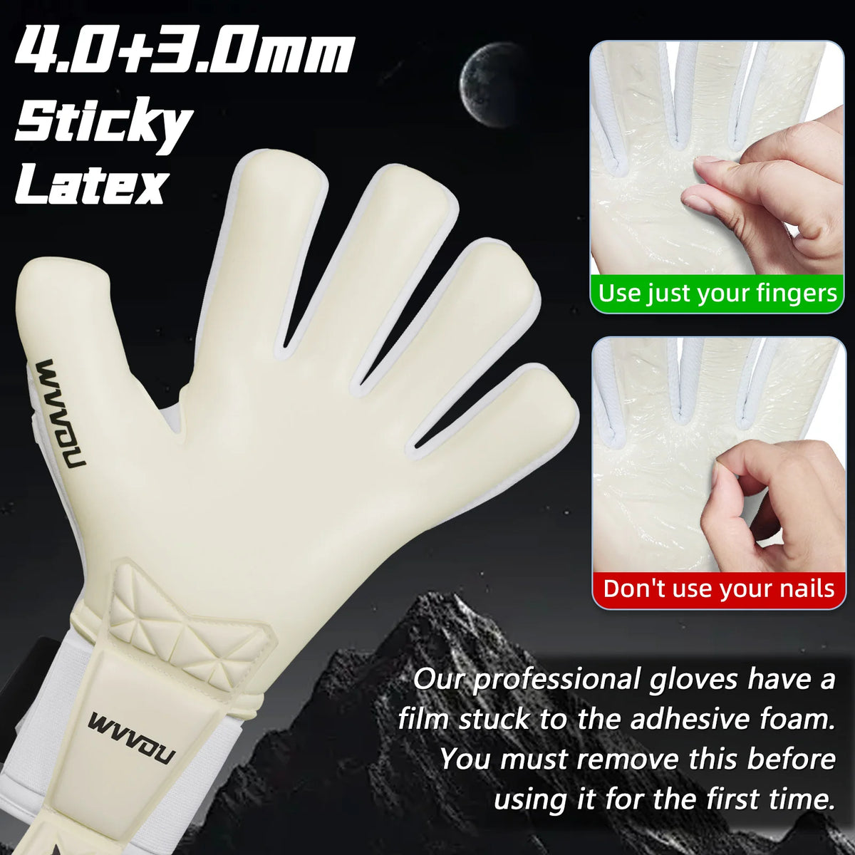 WVVOU High Performance Soccer Goalie Gloves With Finger Saves