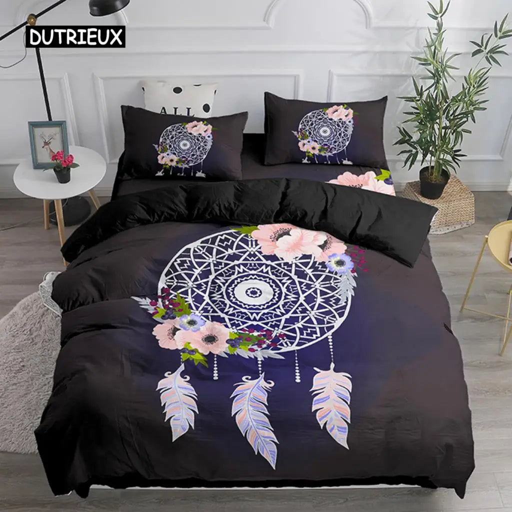 Bohemian Dream Catcher Duvet Cover Elegant Bedding Set