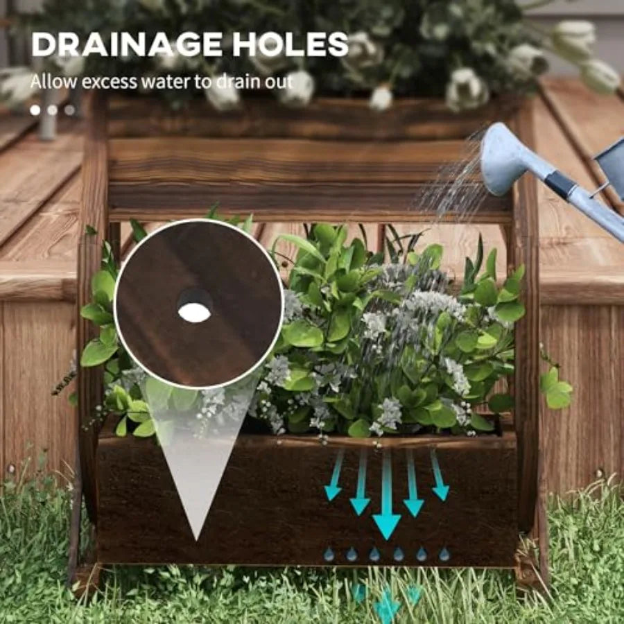 Two Tier Raised Metal Garden Planter With Drainage Holes