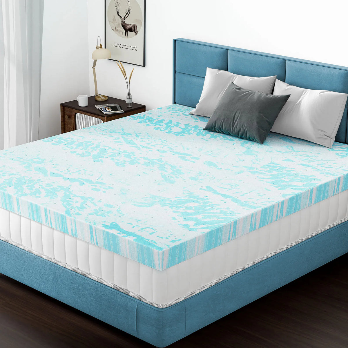 MCQ Cooling Gel Breathable Memory Foam Bed Mattress Topper