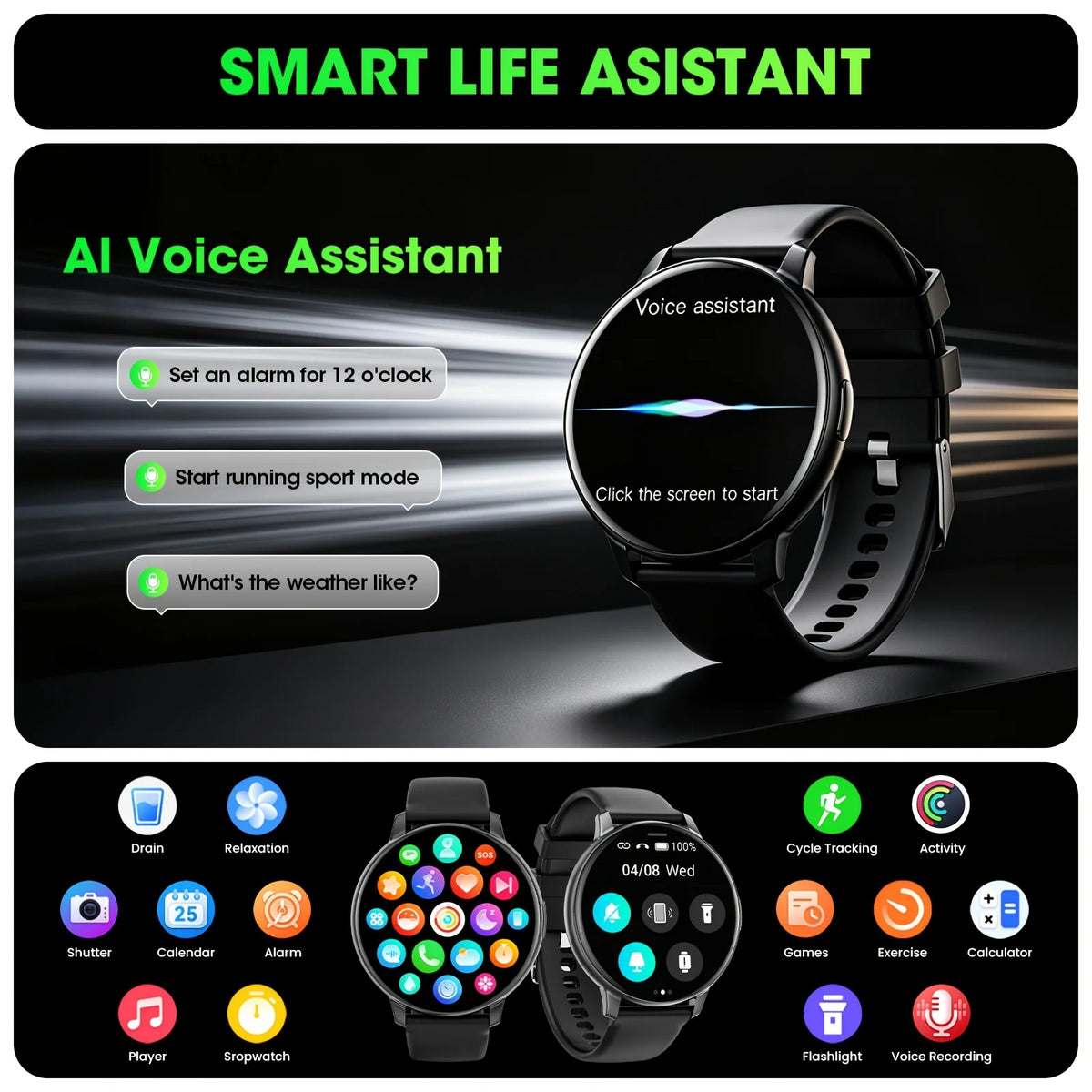 Erun Ultra Thin Smart Watch Featuring Wireless Calls And Touchscreen