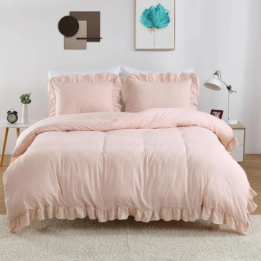 Twister Ck Ruffled Microfiber Duvet Cover Set For Bedrooms
