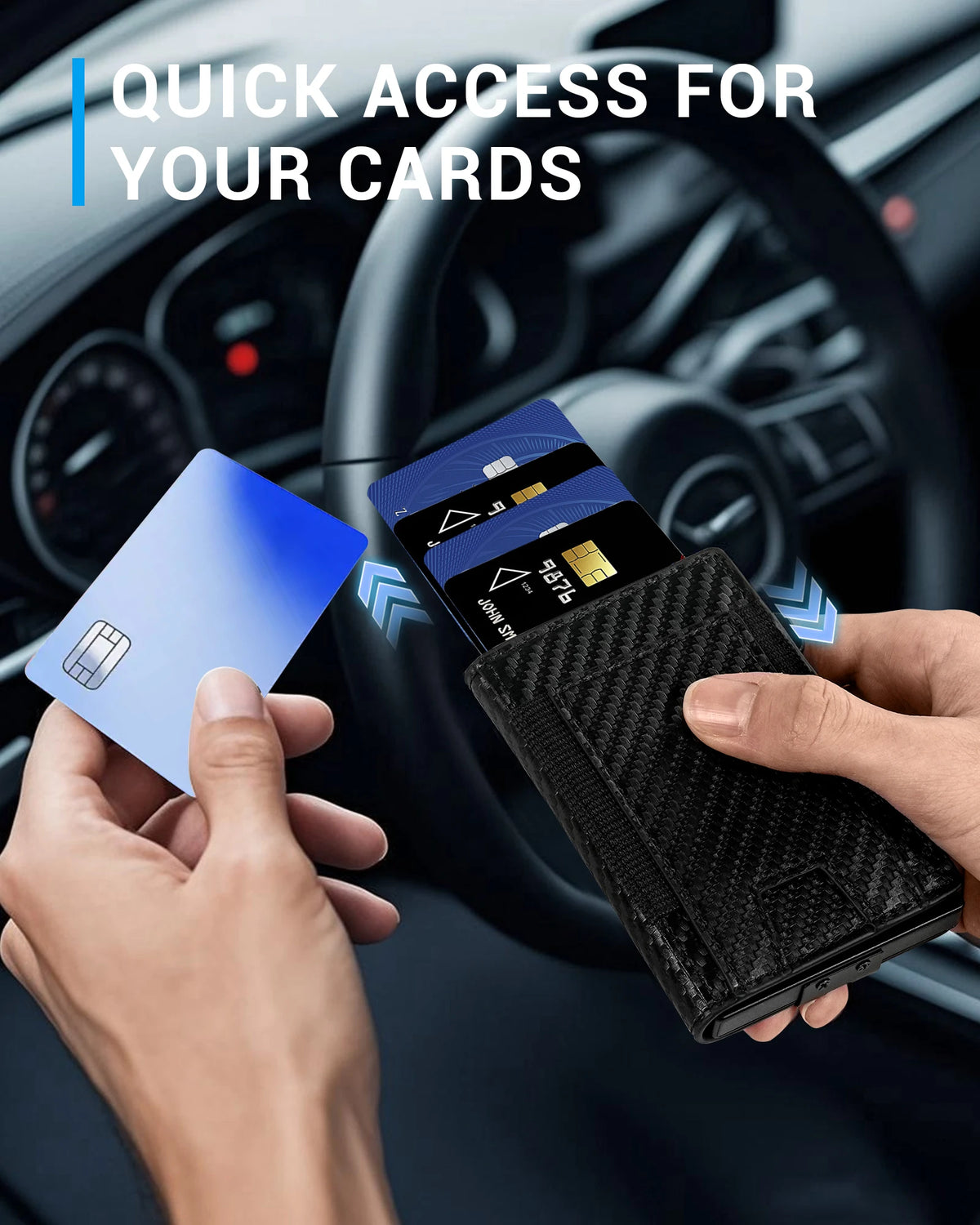 Rfid Blocking Wallet For Men Short Bifold Slim Pop Up Aluminum Card Holder Box With ID Case Metal Money Clip Gift Box Magnetic