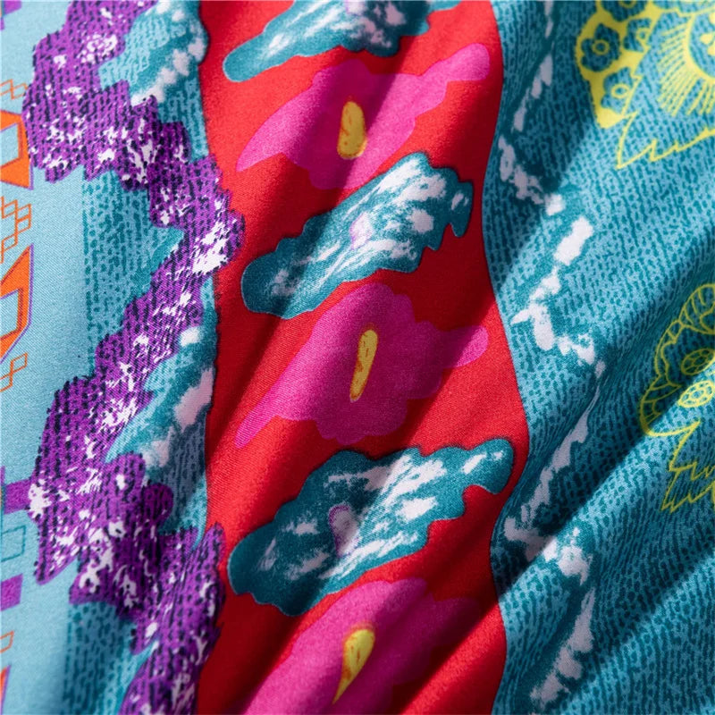 Brushed Microfiber Boho Duvet Cover and Two Pillowcases