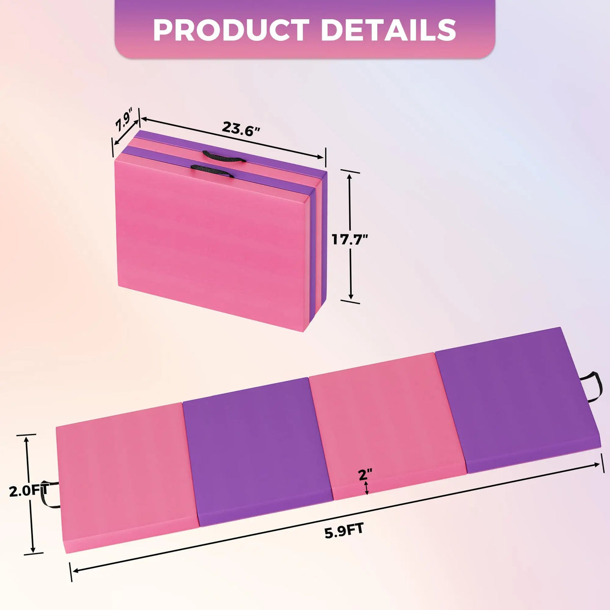 HiMISS Foldable Gymnastics Exercise Mat For Home Fitness Training