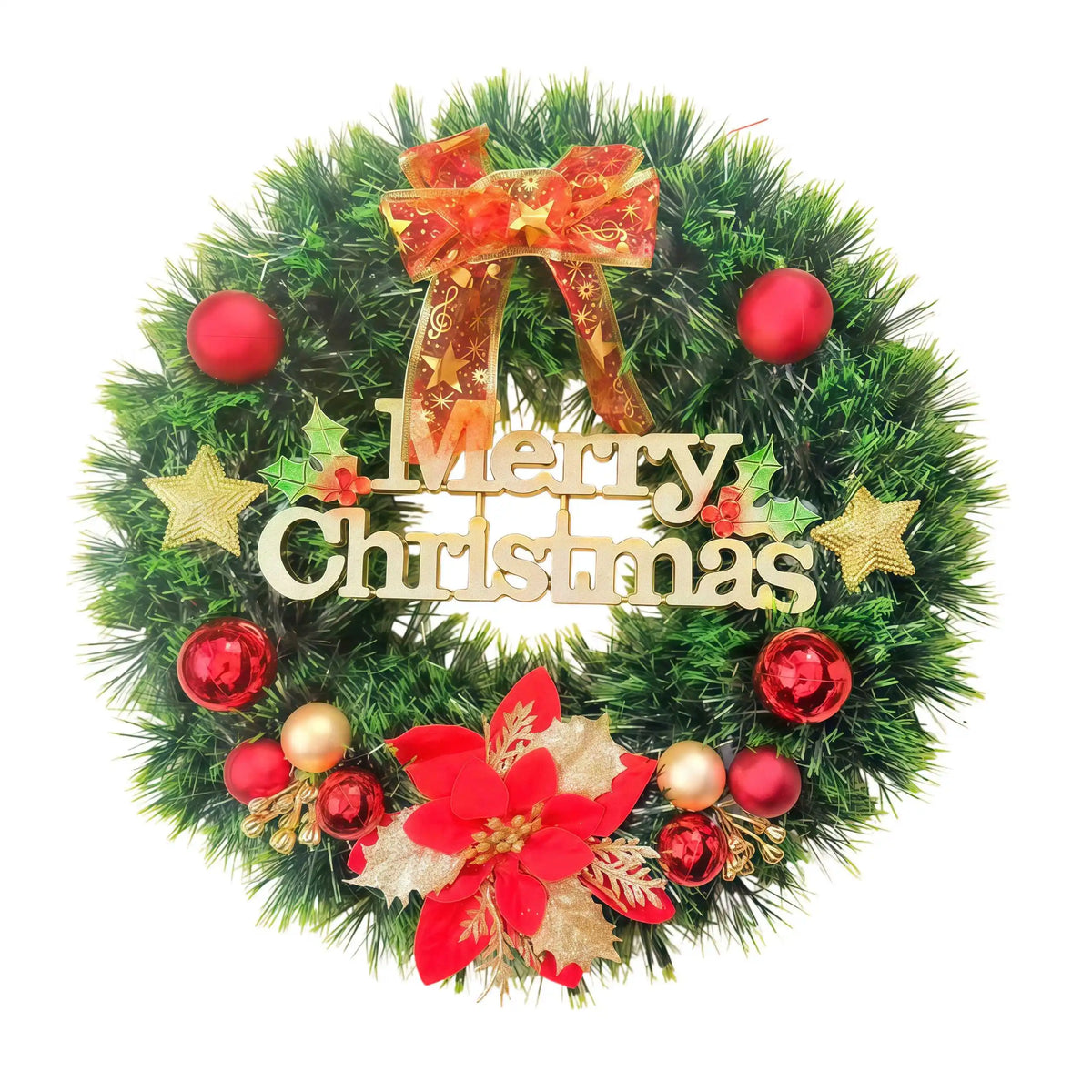 Youyouhuan Artificial Christmas Wreath With Faux Berries Holiday Decor