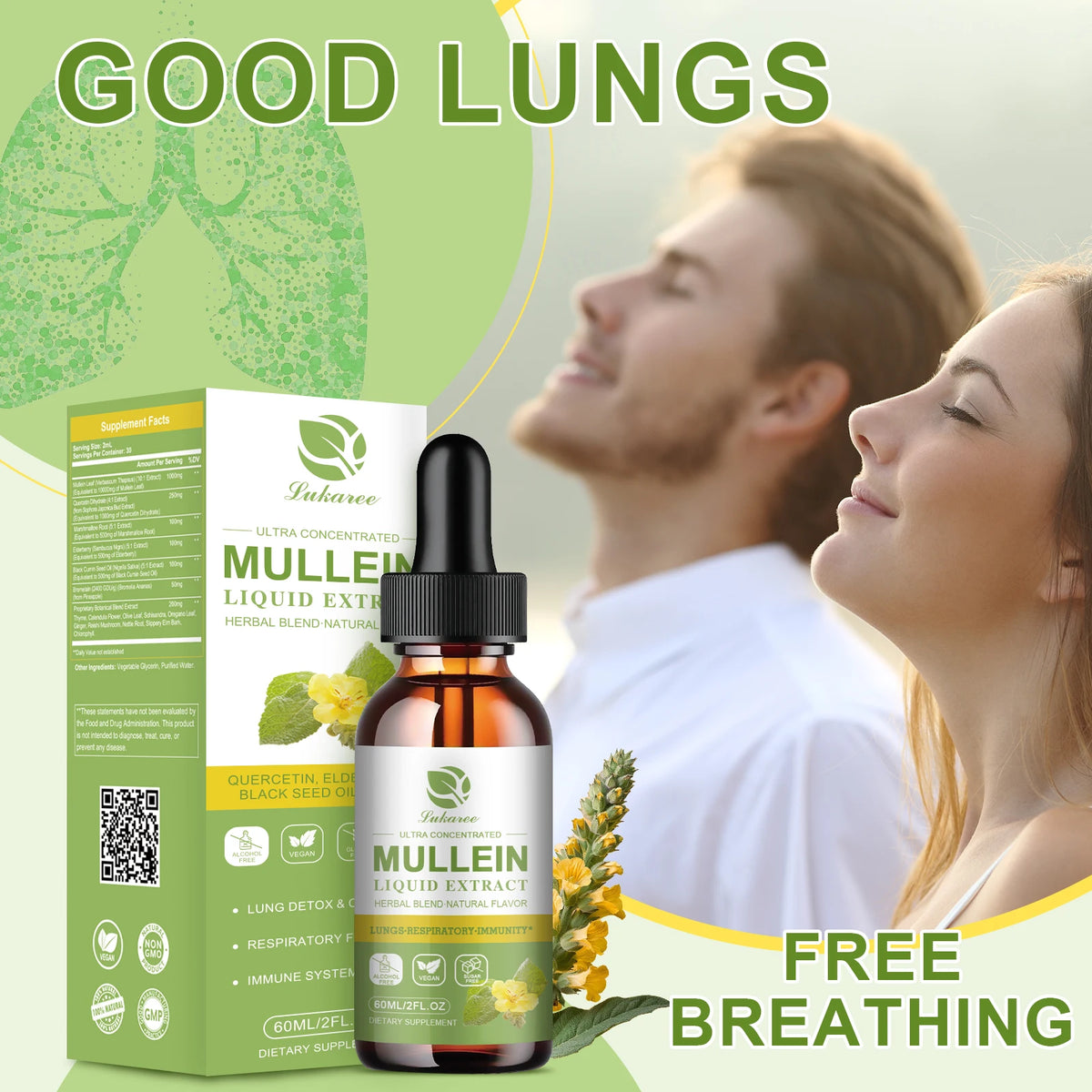 Mulittea Mullein Leaf Extract Drops For Respiratory Support