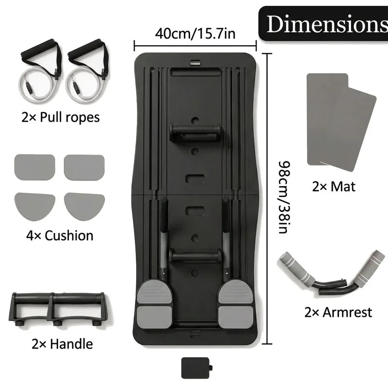 Portable Foldable Core Board With Resistance Bands And Handles