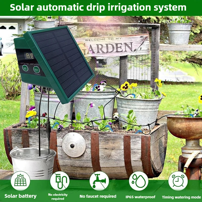 Solar Automatic Drip Irrigation Kit For Outdoor Garden Balcony