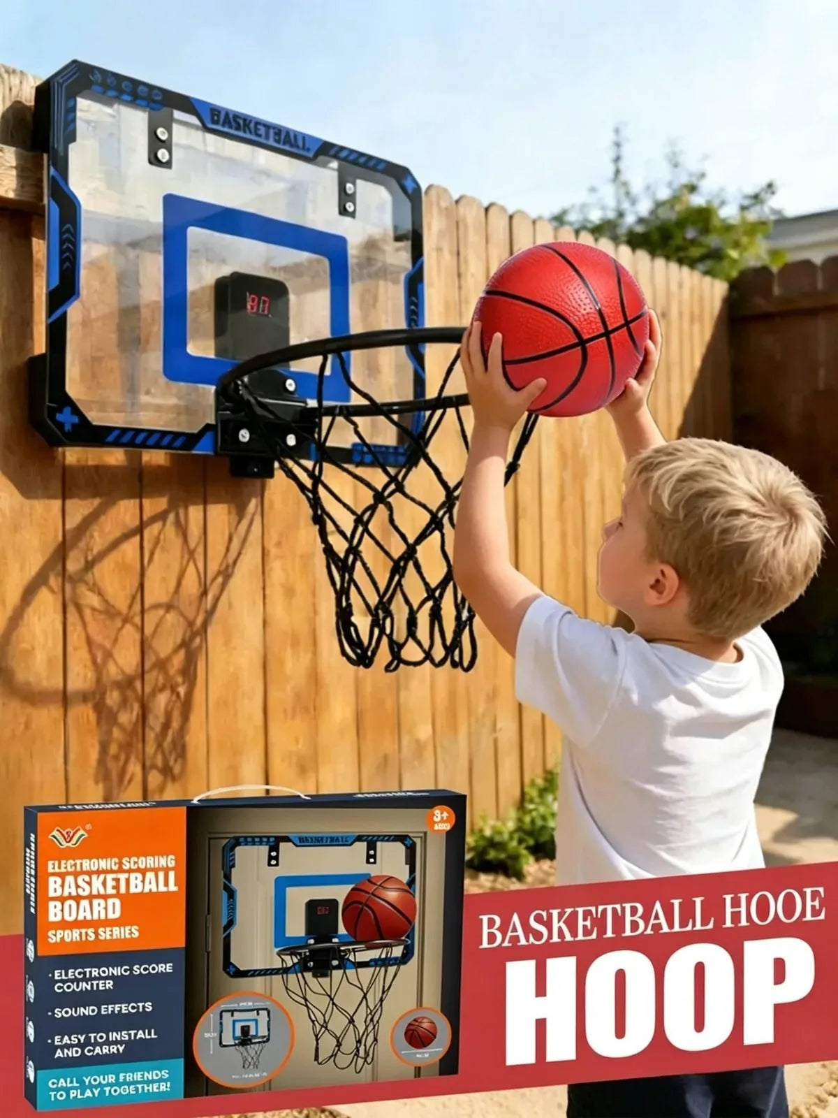 Indoor Mini Basketball Hoop With Electronic Scoreboard Sound Effects