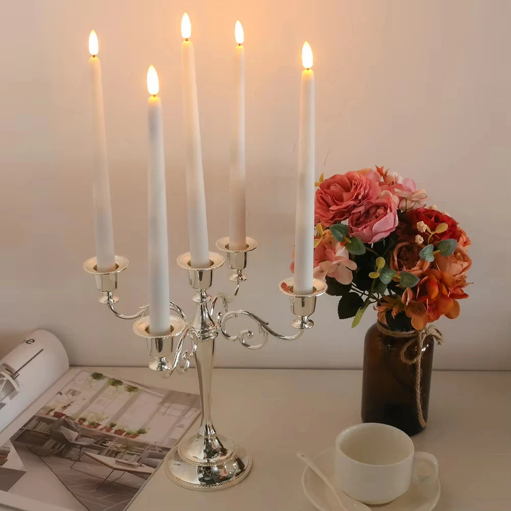 LED Flameless Taper Candles Flickering With Remote Battery Operated Decor