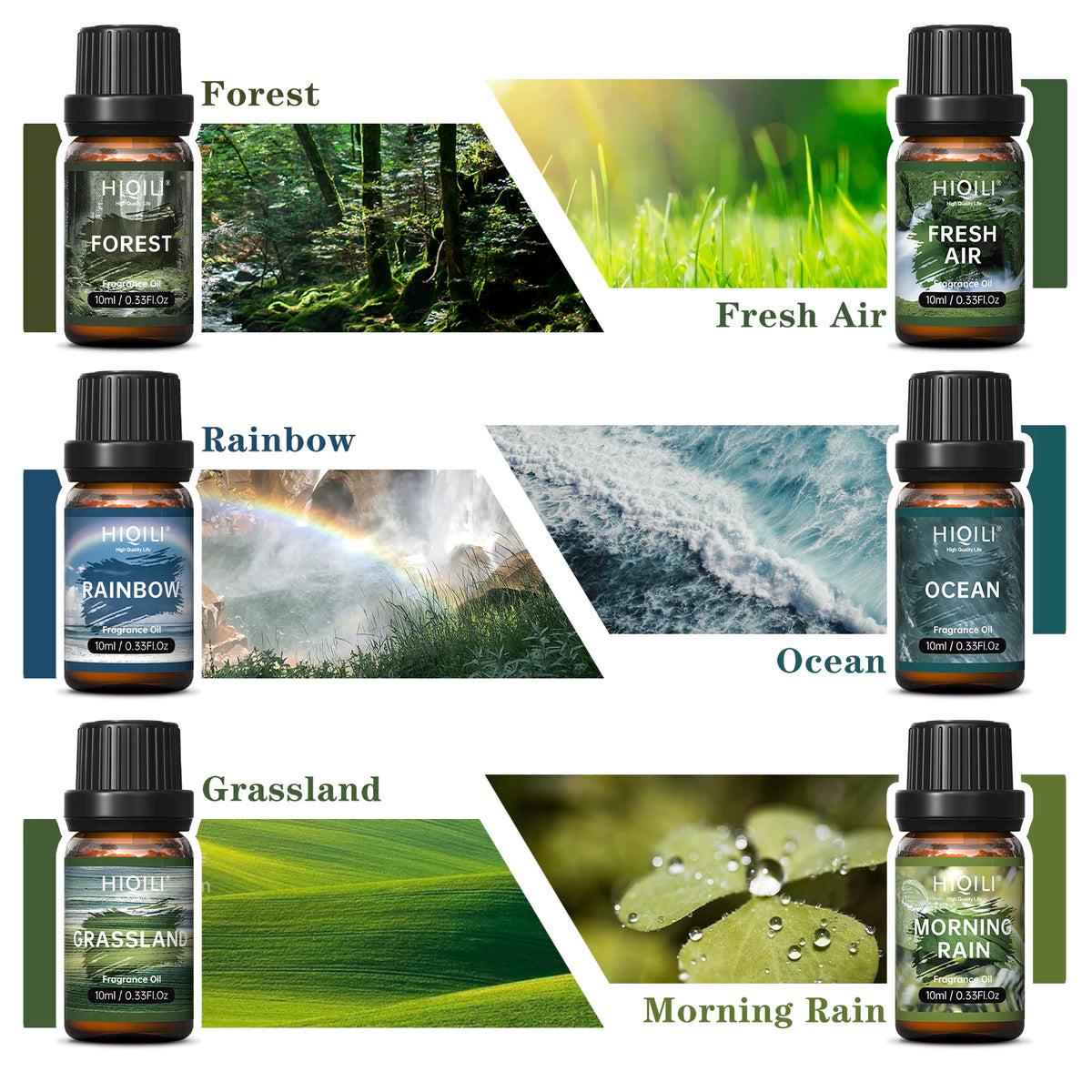 HIQILI Nature Fragrance Oils Gift Set For Aromatherapy Essentials