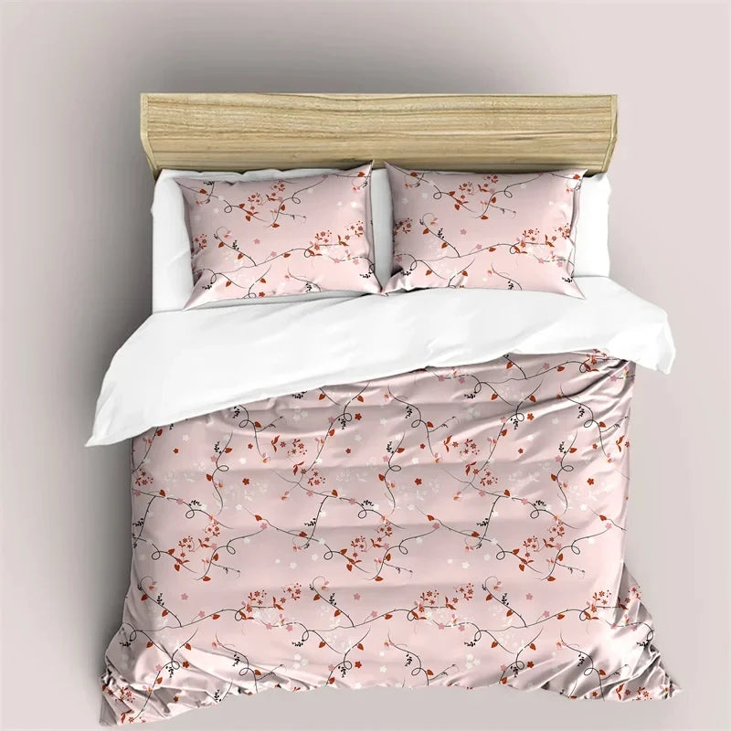 Bohemian Mandala Botanical Floral Brushed Duvet Cover Set