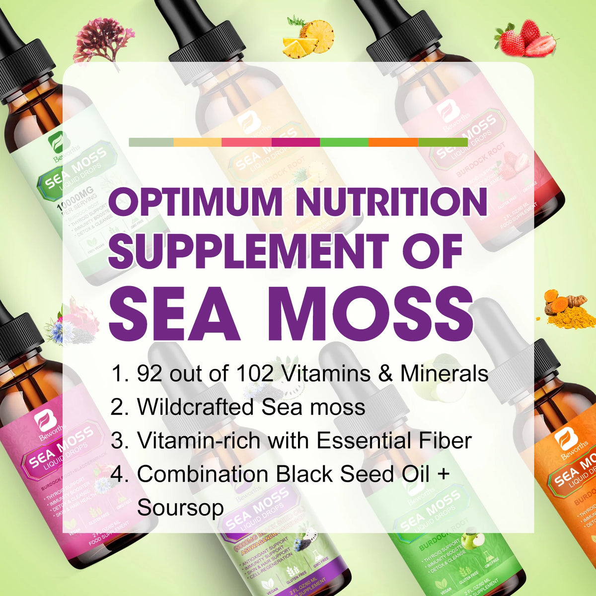 Beworths Sea Moss Extract Drops for Immunity and Digestion Support