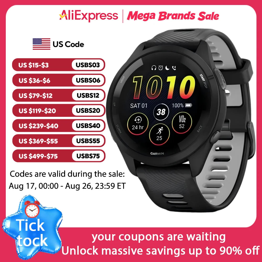 Garmin Forerunner 265 GPS Smartwatch Featuring Multi Band Navigation