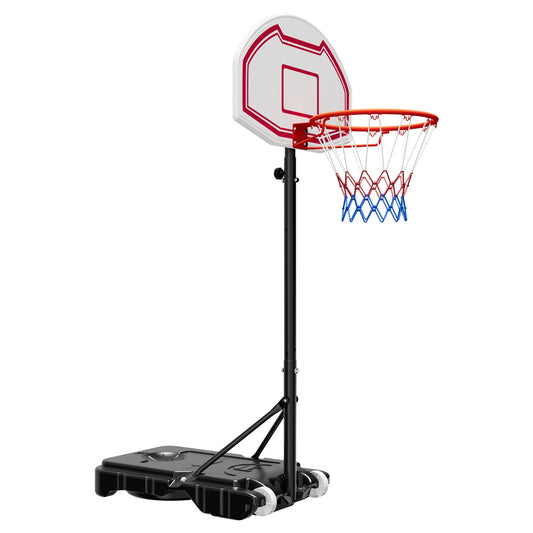 SucceBuy Portable Basketball Hoop With Adjustable Pole And Backboard Set