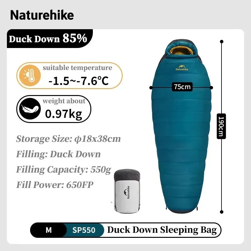 Naturehike Snowbird Mummy Duck Down Sleeping Bag 650FP Camping