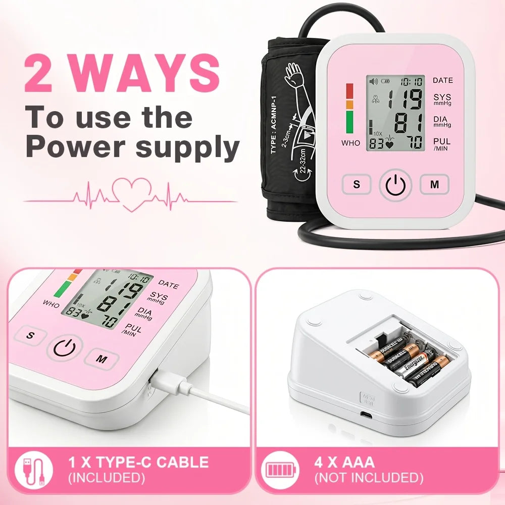 Automatic Upper Arm Blood Pressure Monitor With Voice And LCD