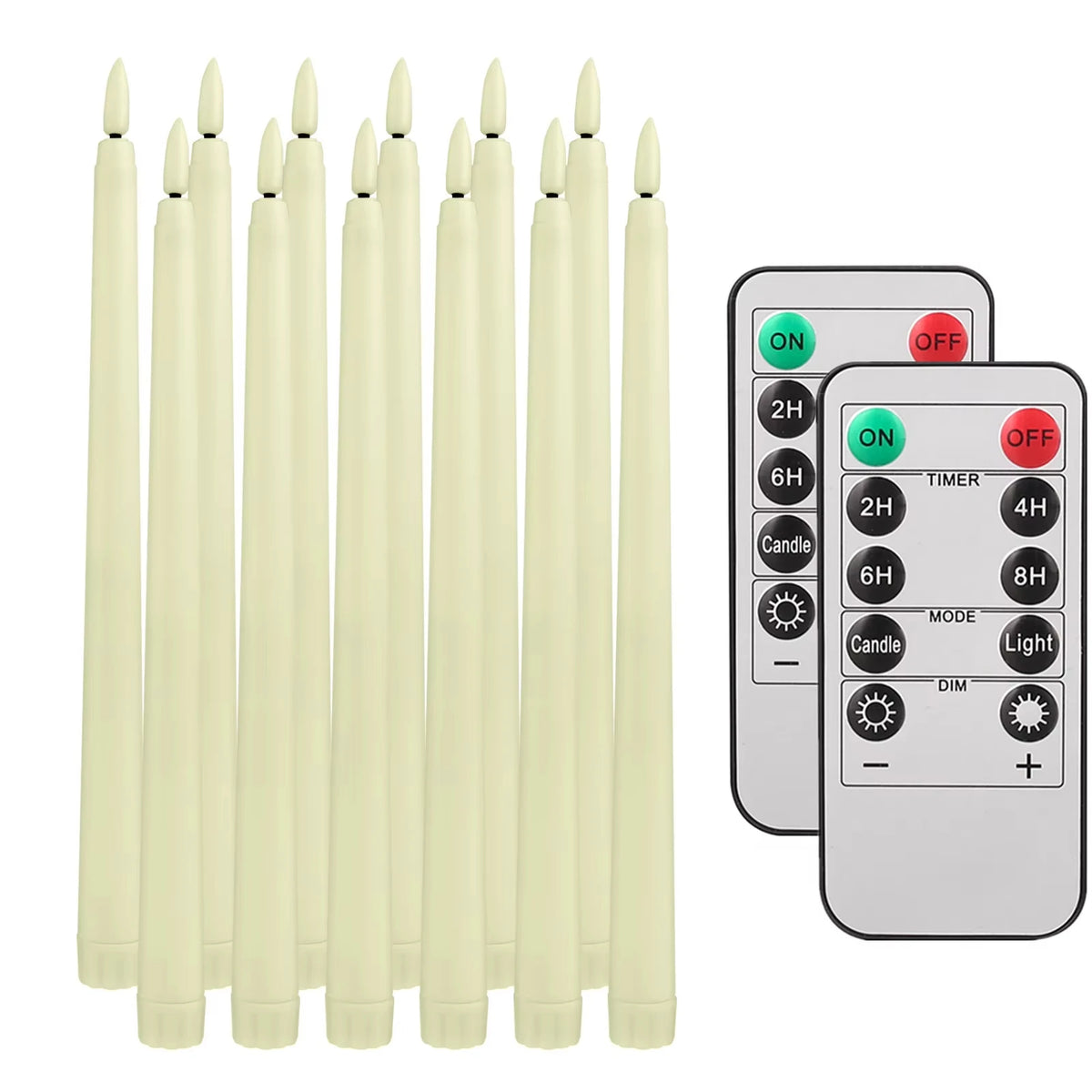 LED Flameless Taper Candles Flickering With Remote Battery Operated Decor