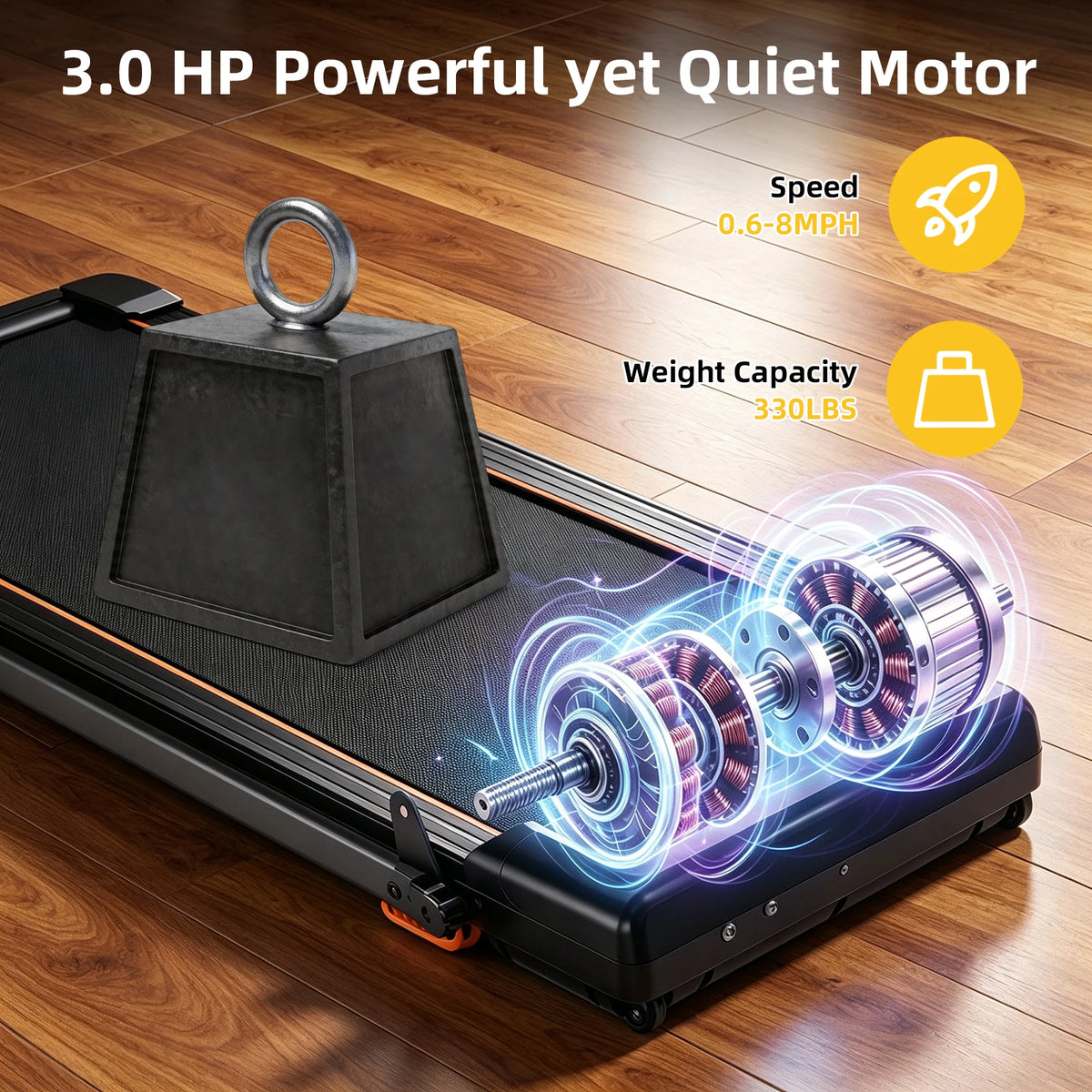 Home Folding Treadmill with Led Display and Handle Bar Fitness