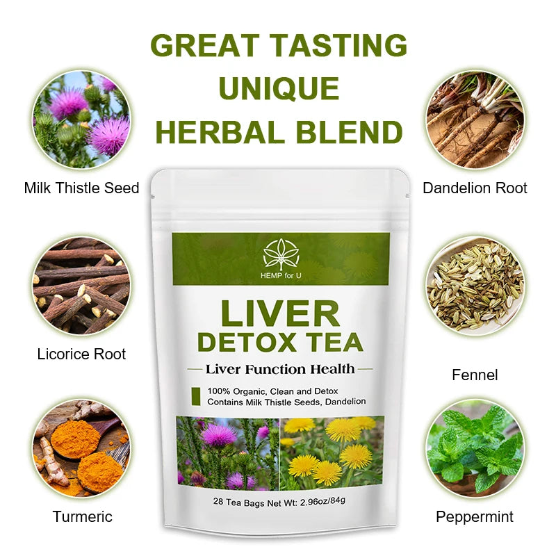 Mulittea Natural Herbal Liver Detox Tea Supports Healthy Metabolism