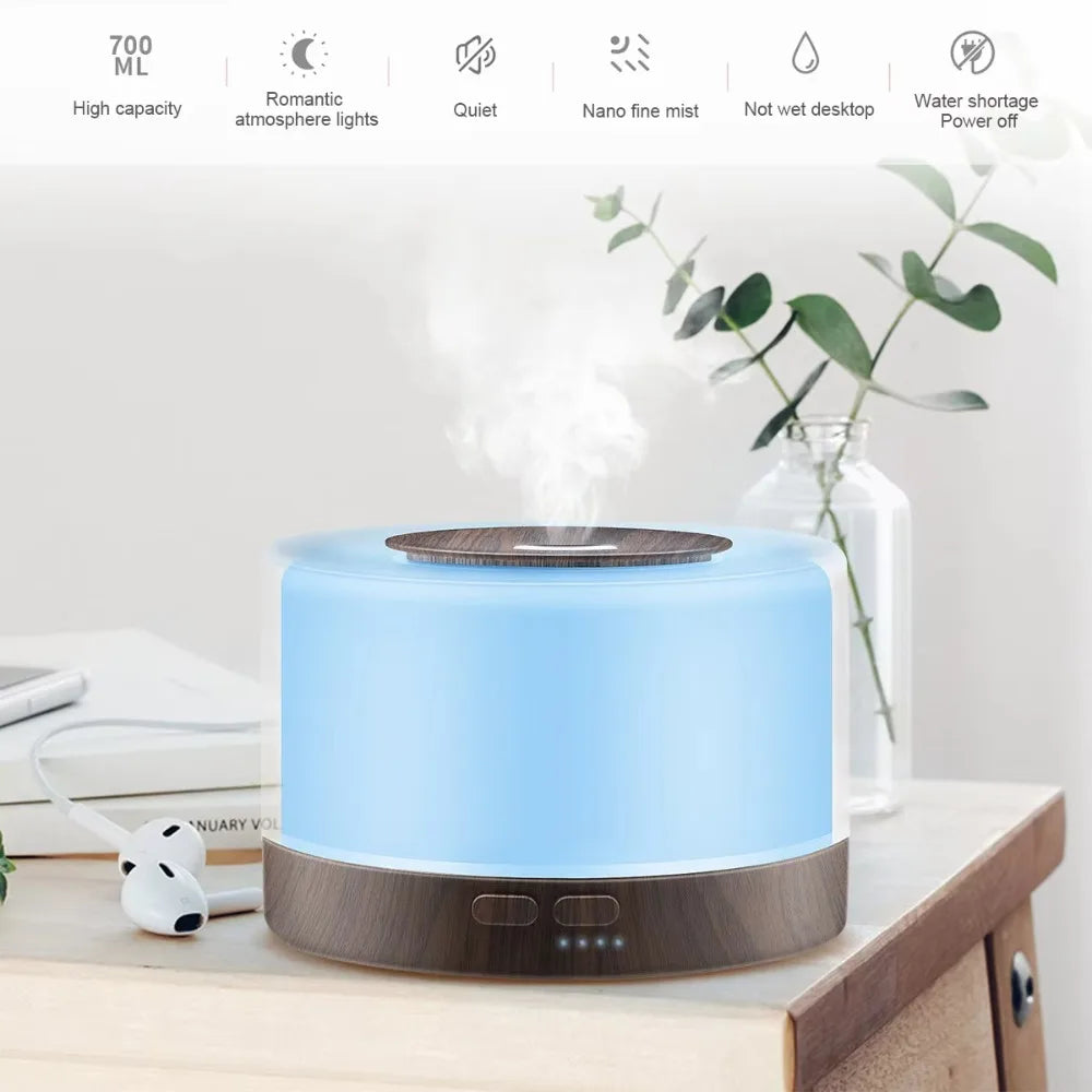 Ultrasonic Essential Oil Diffuser 550ml Mist Aromatherapy Humidifier Led Lights