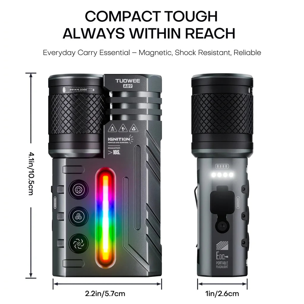 Tuowee 3000 Lumen Zoomable Tactical Flashlight Usb Rechargeable