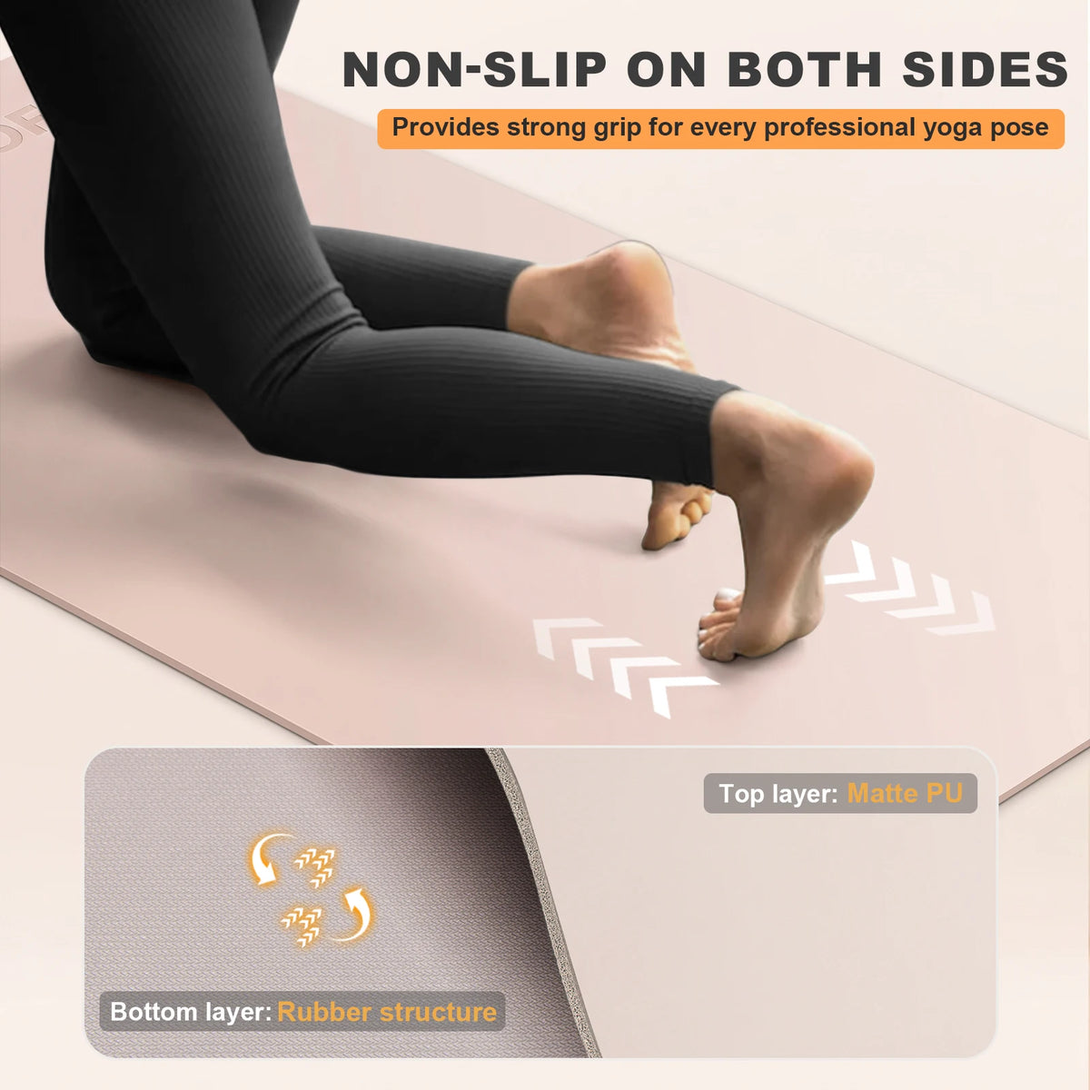 Gooffor Premium Non Slip Natural Rubber Yoga Mat Grip