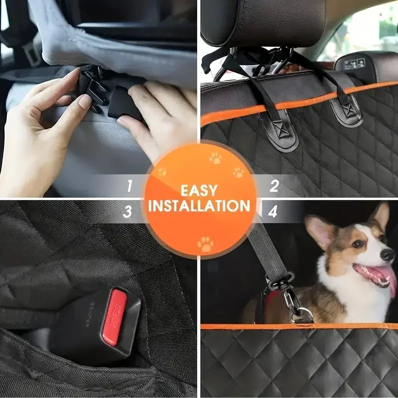 Dog Car Seat Cover for Pets 100% Waterproof Seat Cover Hammock Scratch Proof Nonslip Durable Soft Back Seat Cover for Cars Truck