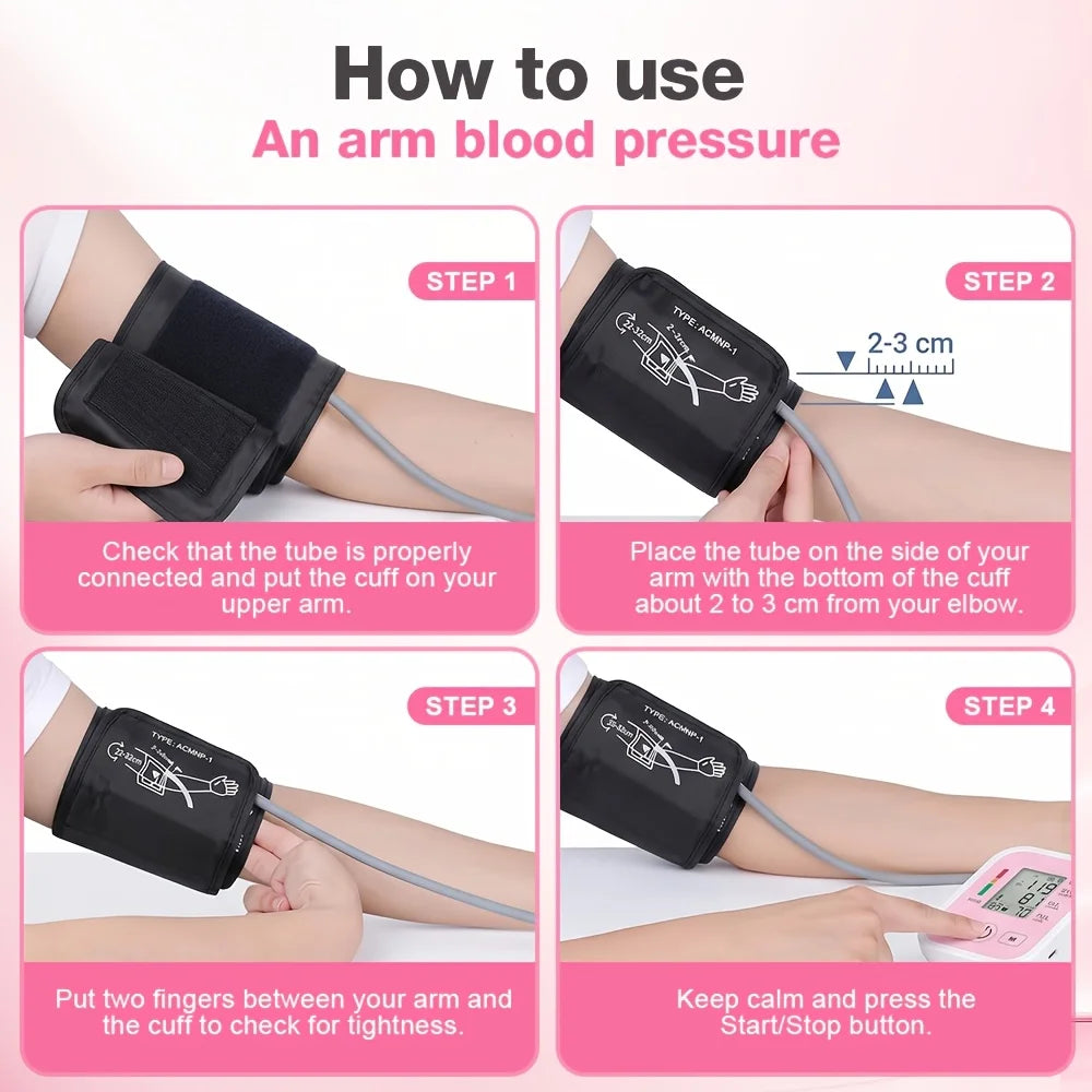 Automatic Upper Arm Blood Pressure Monitor With Voice And LCD