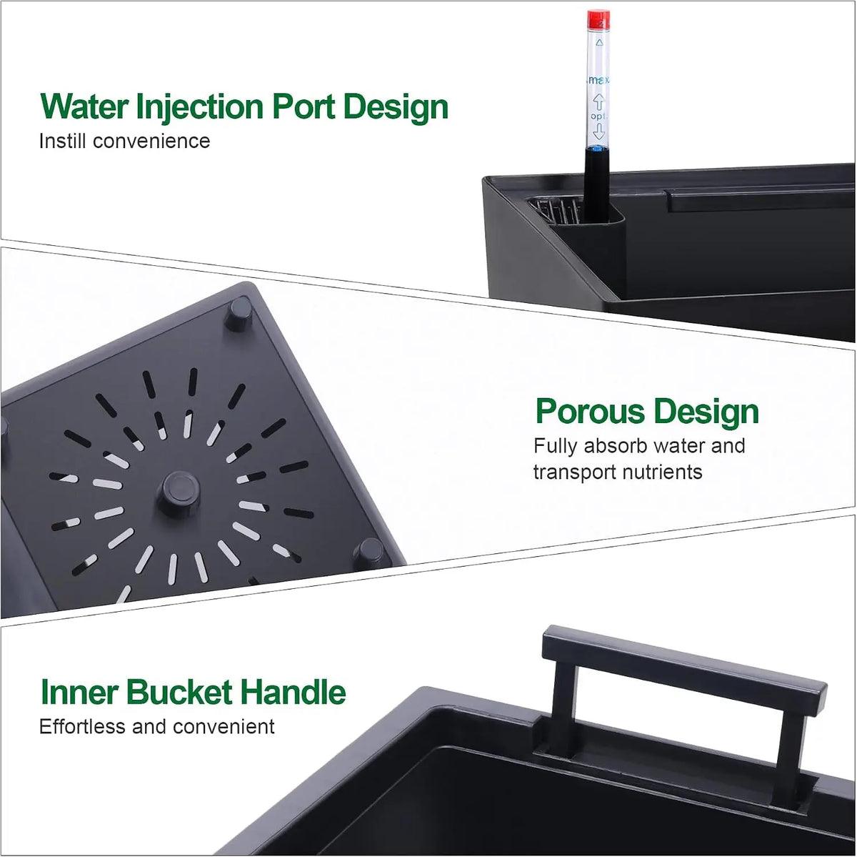Twister.ck Two Self-Watering Planters With Monitor And Inner Bucket