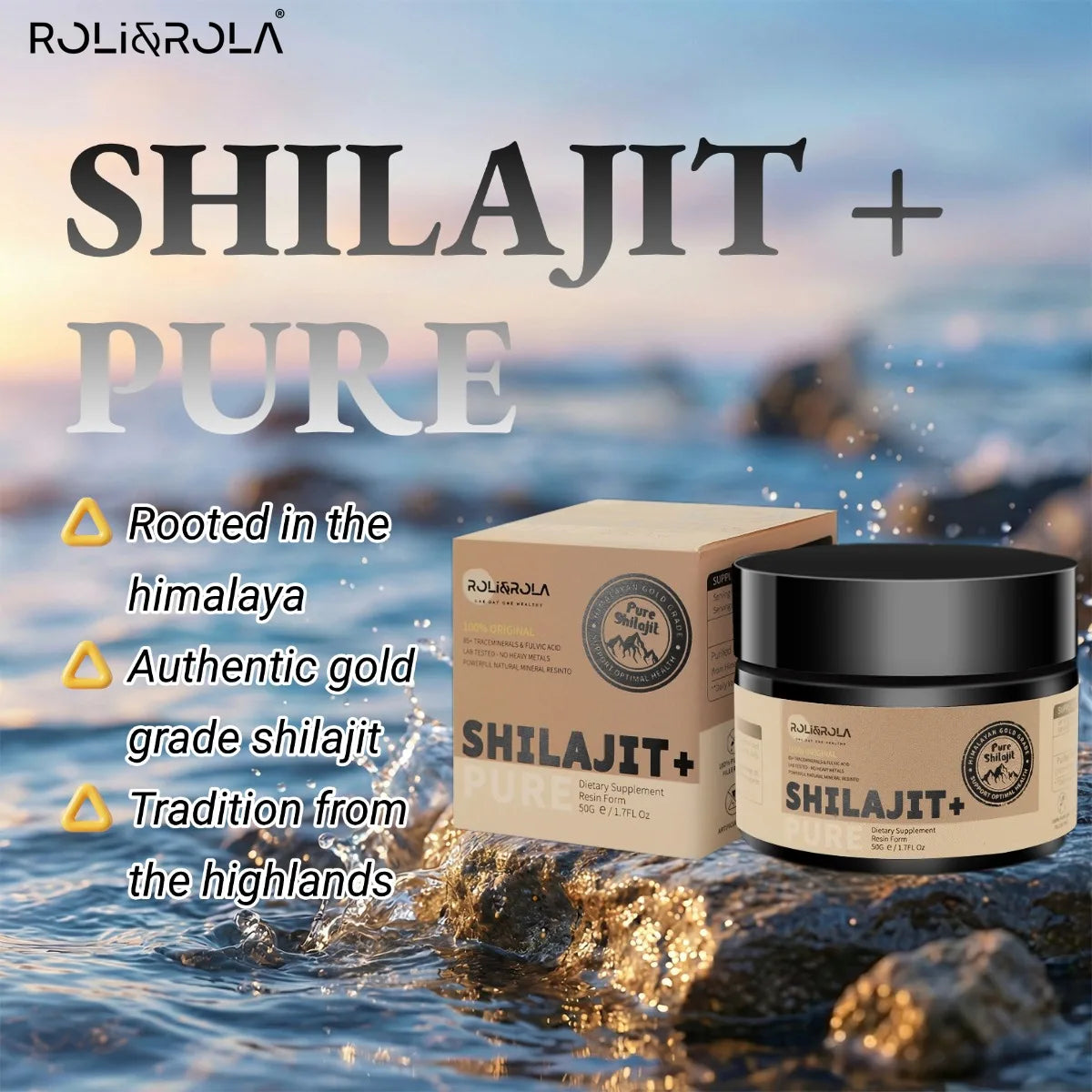 Rolirola Pure Himalayan Shilajit Resin With Fulvic Acid Dietary Supplement