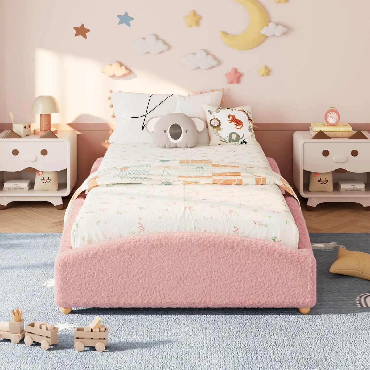 HiMiss Montessori Floor Bed With Padded Cloud Design