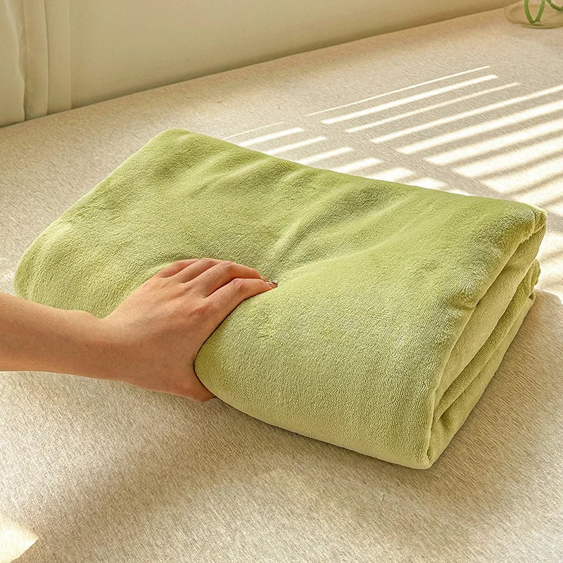 LUXO Thickened Milk Fleece Flat Bed Sheet Soft Cozy Plush