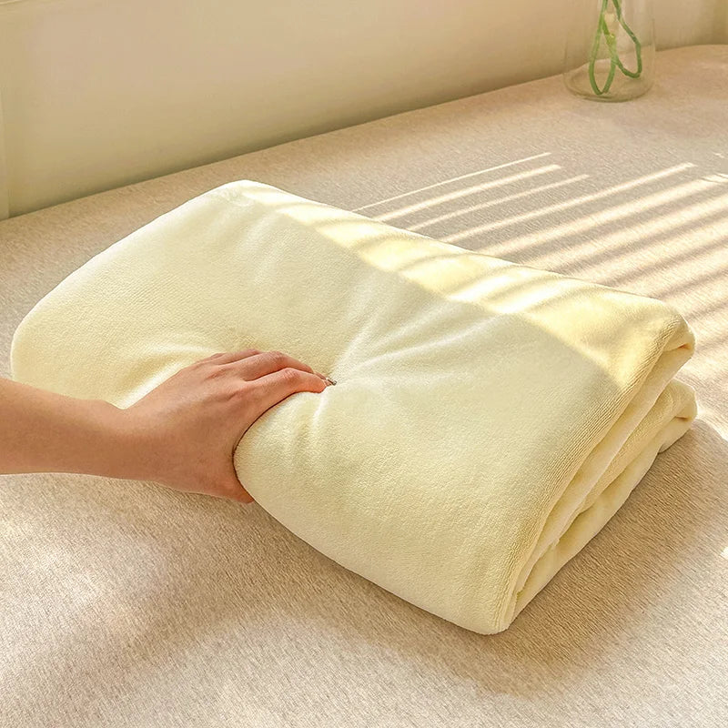 LUXO Thickened Milk Fleece Flat Bed Sheet Soft Cozy Plush