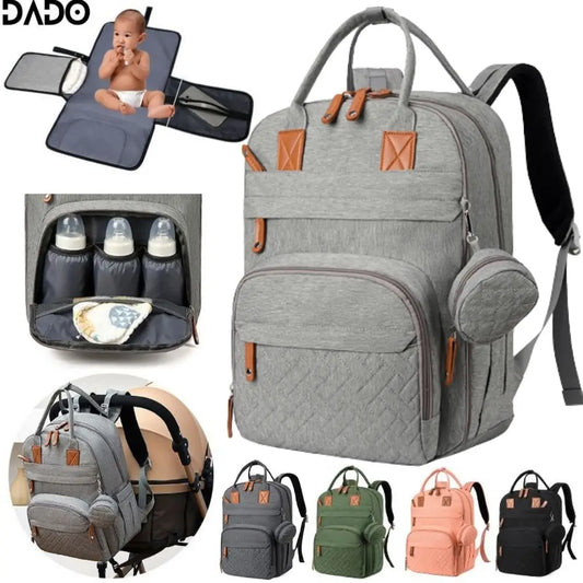 Waterproof Diaper Backpack With Changing Pad And Stroller Straps